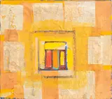 Abstract Composition by Edith Isaac-Rose, 2001, Mixed Media Collage on Canvas, sold May 2026