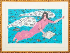 Birthday Angel by Howard Finster, Screenprint in Colors, sold May 2026
