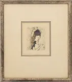 Le Chapeau sur Les Yeux" [The Hat Over the Eyes] by Marie Laurencin, 1923, Etching in Colors on Paper, sold May 2026