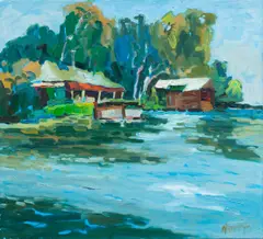 Untitled by Pamela Glover, oil on canvas, sold Mar 2025
