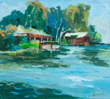Untitled by Pamela Glover, oil on canvas, sold Mar 2025