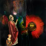Untitled (Orb of Mystery) by Wilfried Sätty, circa 1968, mixed media collage, sold Mar 2025