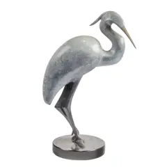 Heron by Blaine Black, 1995, bronze sculpture with stone base, sold Mar 2025