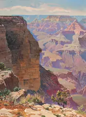 Untitled (Grand Canyon) by Gunnar Widforss, oil on canvas affixed to board, sold Mar 2025
