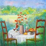 Dinner in the Meadow by Otto Storch, Oil on Canvas, sold May 2026