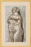 Standing Nude Woman by Oreste Dequel, Mixed Media on Paper, sold May 2026