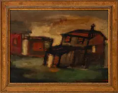 Landscape by Giuseppe Napoli, 1959, Oil on Board, sold May 2026