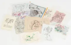 Eleven Surrealist Compositions by Eva Bouzard-Hui, 1998, Mixed Media on Handmade Paper, sold May 2026