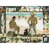Untitled (Island Scene with Figures) by Yves de Saint-Front, lithograph, sold Feb 2025