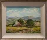 Hillside Barn by Margaret Roberts, oil on canvas, sold Feb 2025