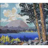 Mt. Lassen by George L. Collins, 1927, gouache on board, sold Feb 2025