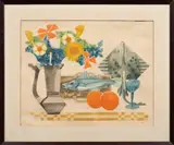 Still Life by Abram Krol, aquatint, sold Feb 2025