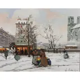 Winter Scene by Henri Schaeffer, oil on canvas, sold Feb 2025