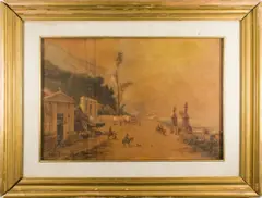 Street Scene by Carlo Brancaccio, watercolor, sold Feb 2025