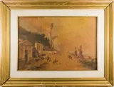 Street Scene by Carlo Brancaccio, watercolor, sold Feb 2025