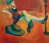 Untitled (Reclining Woman) by Marianna Hamilton, 1965, oil on canvas, sold Feb 2025