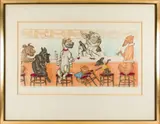 Untitled by Boris O'Klein, etching with aquatint, sold Feb 2025