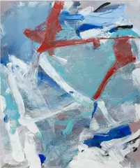 Abstract Composition in Blue by Robert O'Meara, Oil on Canvas, sold Apr 2026