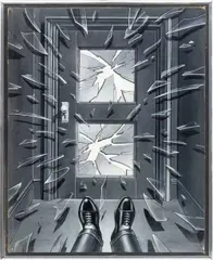 Broken Glass Door by Stanislaw Zagorski, Mixed Media on Illustration Board, sold May 2026