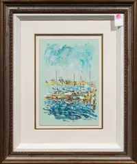Harbor by Marco Sassone, watercolor, sold Feb 2025