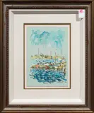 Harbor by Marco Sassone, watercolor, sold Feb 2025