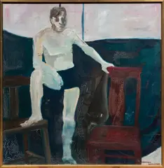 A Man and His Chair by Marianna Hamilton, oil on canvas, sold Feb 2025