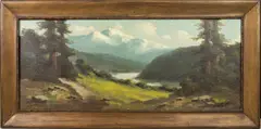 Mountainscape by Richard DeTreville, oil on canvas, sold Mar 2025