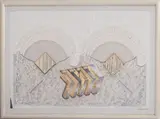 Trifocal 47-B by Luis Mazorra, Mixed Media Collage with Silver-Tone and Gold-Tone Metal Elements, sold May 2026