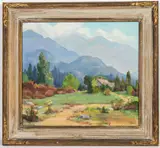 House in a Valley by Esther Eddy Hasting, oil on canvas, sold Mar 2025