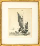 Going Ashore by William Albert Sherwood, Etching, sold Jul 2026