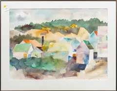 Ranch by Samuel Colburn, 1981, watercolor, sold Mar 2025