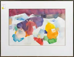 Still Life with Eggplant by Samuel Colburn, 1984, watercolor, sold Mar 2025