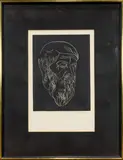 Untitled (Bearded Man) by Beniamino Benvenuto Bufano, lithograph, sold Mar 2025