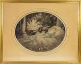 Sleeping Beauty by Louis Icart, 1927, etching with aquatint, sold Mar 2025