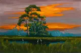 Untitled by Livingston Roberts, oil on canvas affixed to board, sold Apr 2025