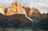 Western Landscape by Stephen Naegle, 1961, oil on masonite, sold Apr 2025