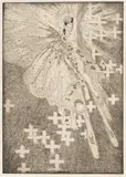 White Butterfly," (1912) by Roi Partridge, etching, sold Apr 2025