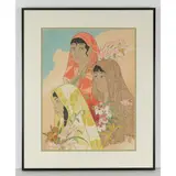 Untitled by Paul Jacoulet, 1948, Woodblock print, sold Apr 2025