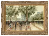 Arc de Triomphe Street Scene by Andre Gisson, Oil on Canvas, sold May 2026