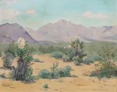 California Desert by Esther Eddy Hasting, oil on canvas board, sold Apr 2025