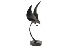 Bird of Prey by Blaine Black, 1988, bronze sculpture on stone base, sold Apr 2025