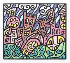 �Pretty City,� by Dr Scribble, screenprint, sold Apr 2025