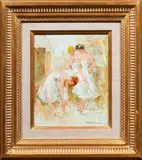Ballerinas by Maryse Ducaire, oil on canvas, sold Apr 2025