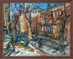 City Block Street Scene by Sonia Grineva, Oil on Canvas, sold Jun 2026