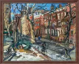 City Block Street Scene by Sonia Grineva, Oil on Canvas, sold Jun 2026