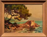 Untitled by C. Smith, oil on canvasboard, sold Apr 2025
