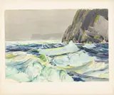 Untitled (Waves Off the Coast) by Karl Schmidt, 1923, watercolor, sold Apr 2025