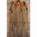Untitled by Jean Claude Gaugy, 1972, oil on carved wood panel, sold Apr 2025