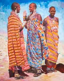 Maasai Women by Natalie Ng, acrylic on canvas, sold Apr 2025