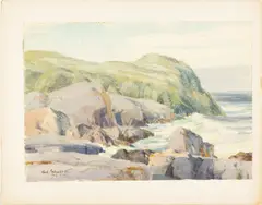 Untitled (Coastal Scene) by Karl Schmidt, 1923, watercolor, sold Apr 2025